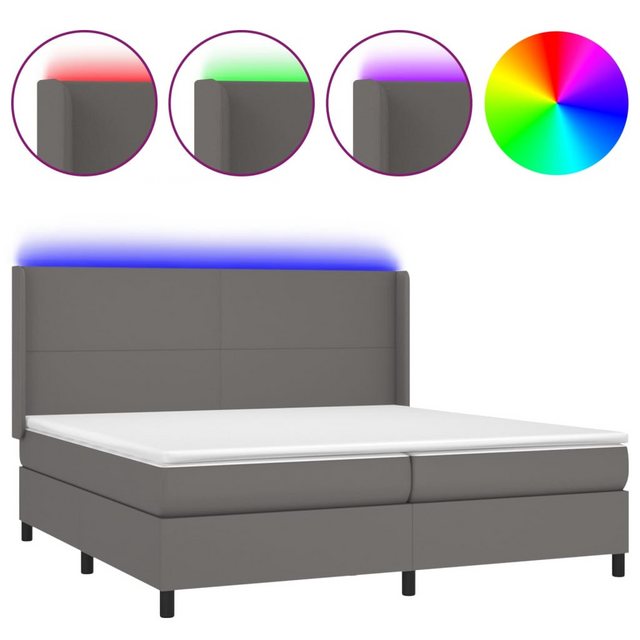 vidaXL Boxspringbett Boxspringbett mit Matratze und LED Kunstleder (200 x 2 günstig online kaufen