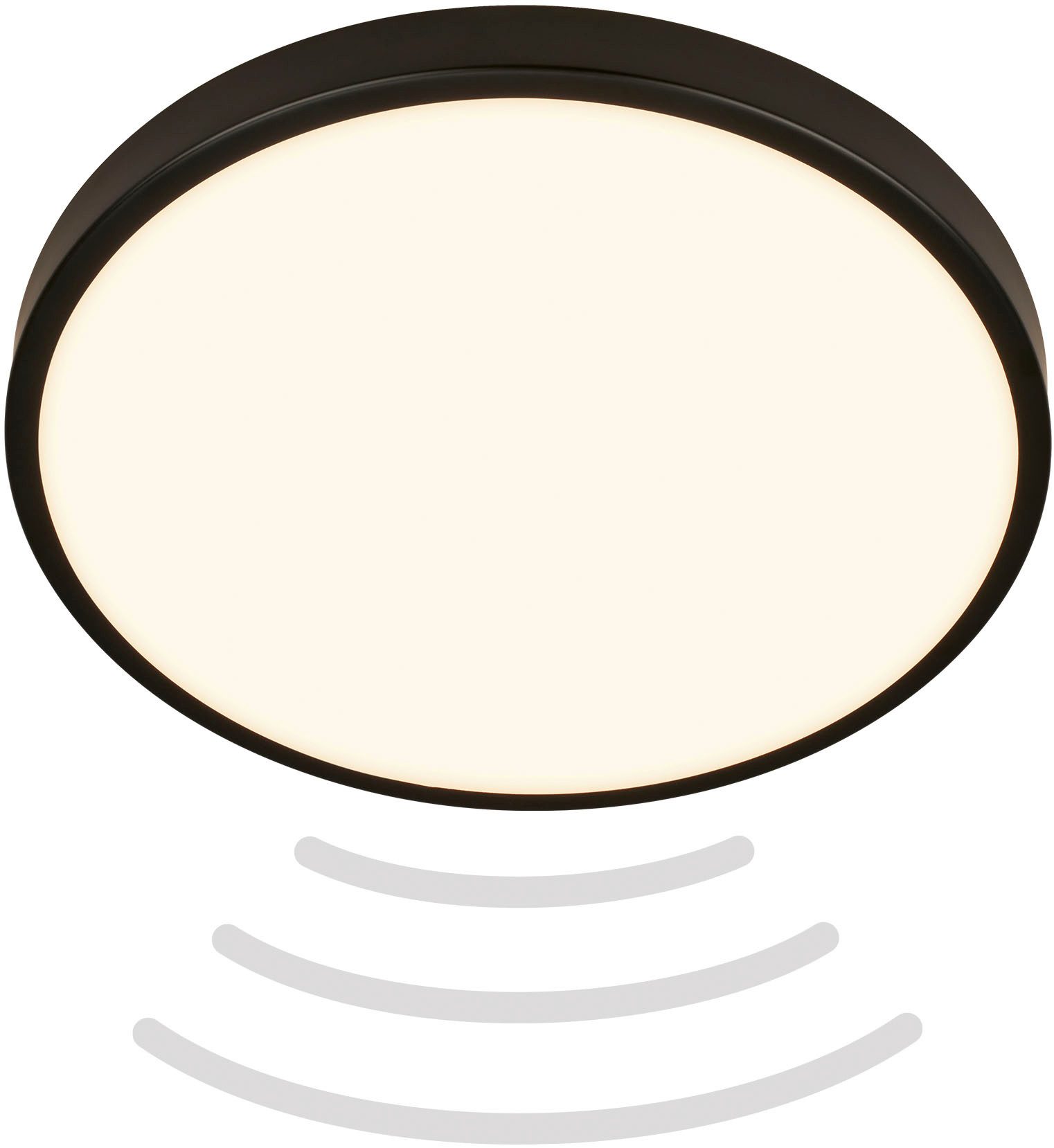 LED-Deckenlampe Chet, weiß, Kunststoff, 29 cm, Sensor, IP54 günstig online kaufen