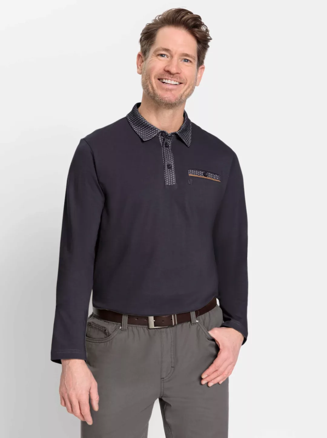 Marco Donati Poloshirt "Langarm-Poloshirt", (1 tlg.) günstig online kaufen