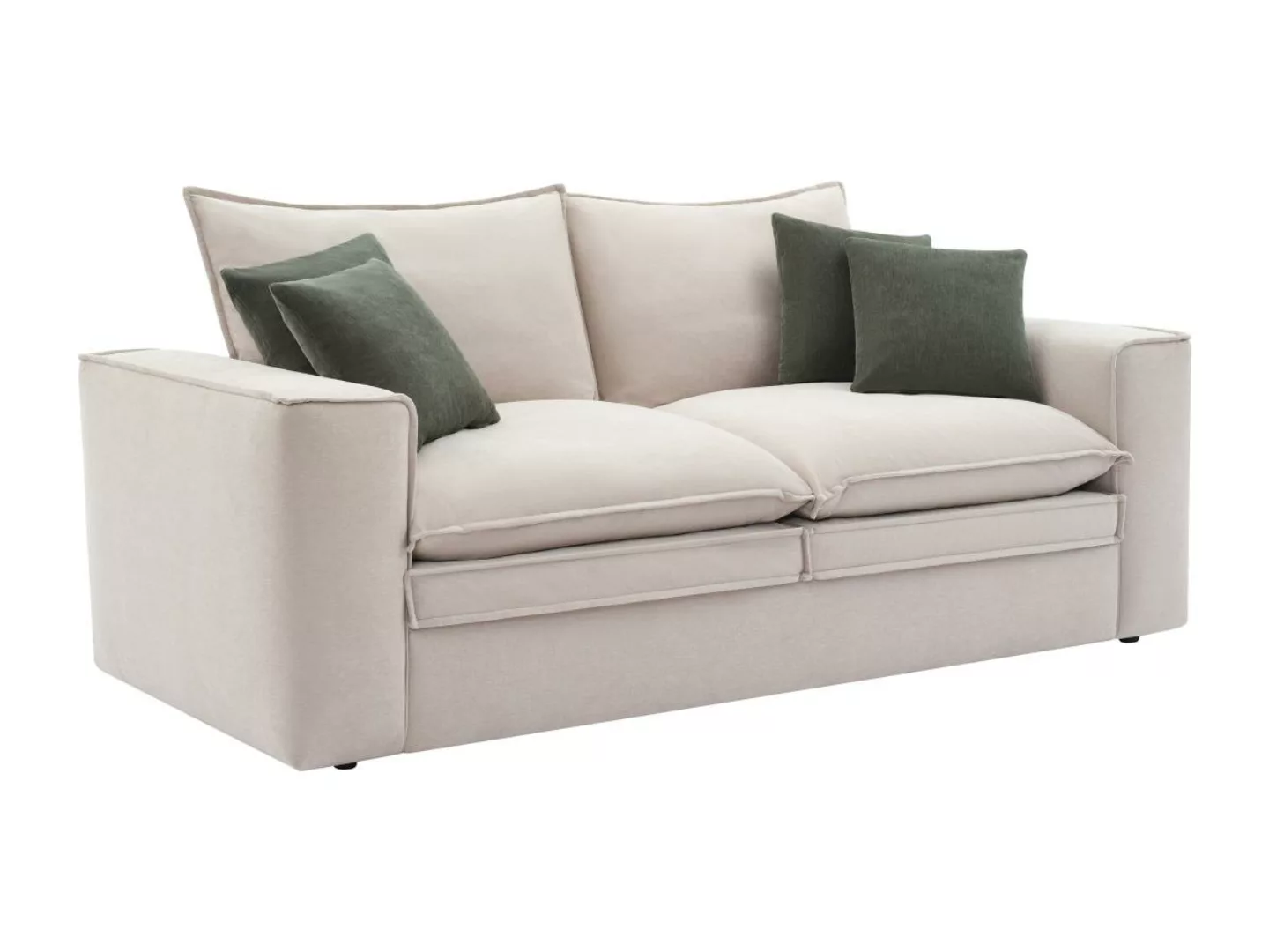 Sofa 3-Sitzer - Stoff - Beige - PORALO günstig online kaufen