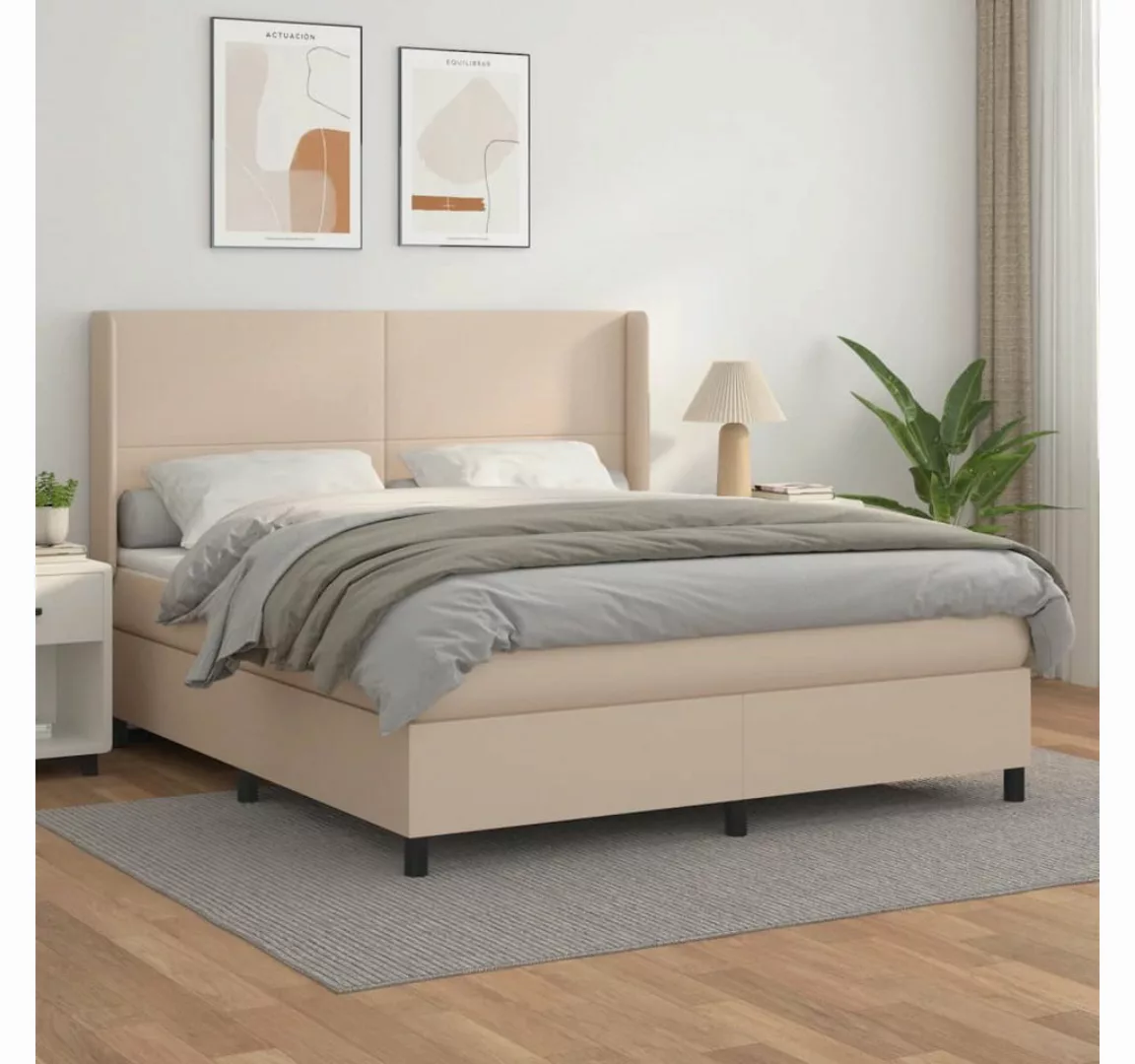 vidaXL Boxspringbett Bett Boxspringbett Kunstleder komplett mit Matratze & günstig online kaufen