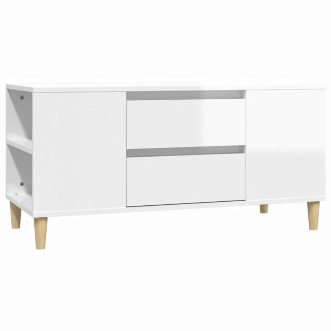 Vidaxl Tv-schrank Hochglanz-weiß 102x44,5x50 Cm Holzwerkstoff günstig online kaufen