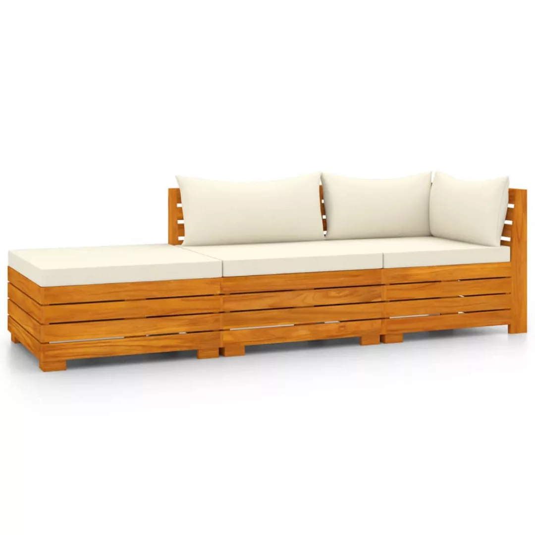 3-tlg. Garten-lounge-set Mit Kissen Massivholz Akazie günstig online kaufen