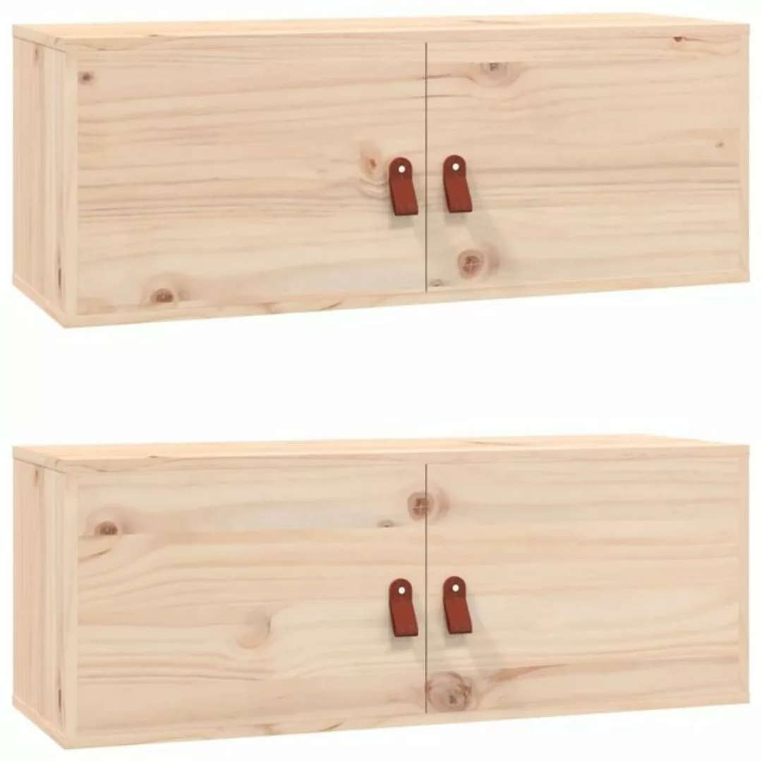 vidaXL Hängeschrank Wandschränke 2 Stk 80x30x30 cm Massivholz Kiefer Hänges günstig online kaufen