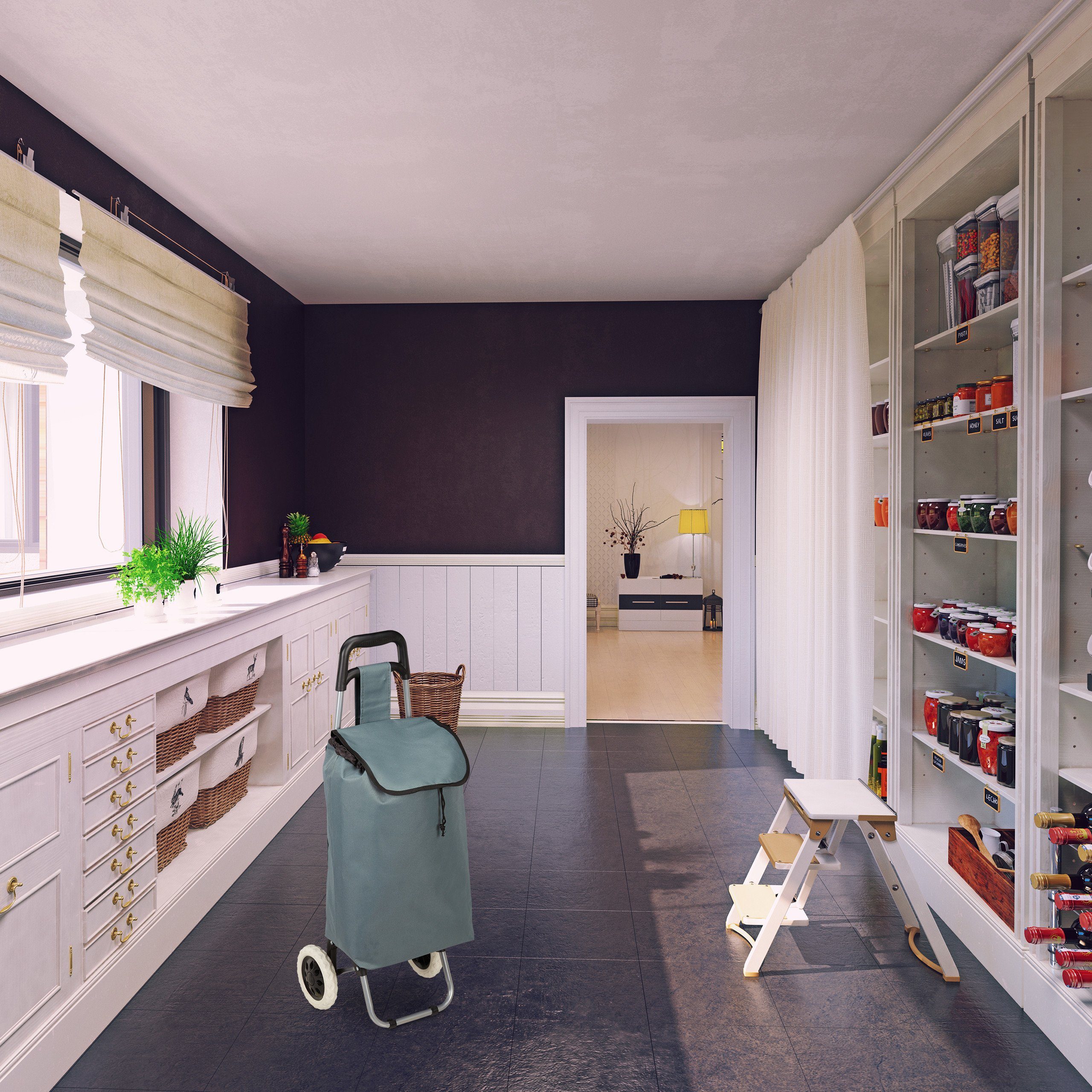 relaxdays Einkaufstrolley faltbar, Grau günstig online kaufen