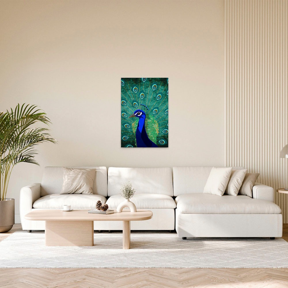 A.S. Création Leinwandbild "Peacock - Wandbild Grün Blau Keilrahmen Wandkun günstig online kaufen