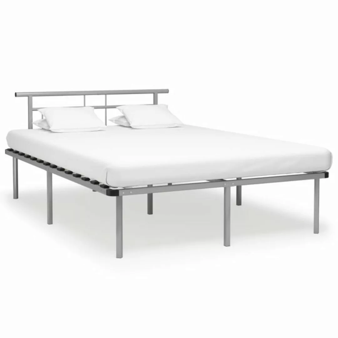 furnicato Bett Bettgestell Grau Metall 140x200 cm günstig online kaufen