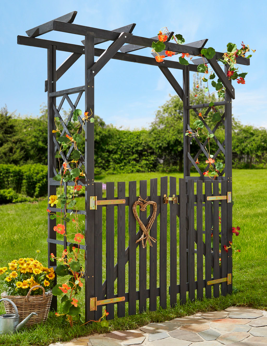 promadino Rosenbogen "Pergola Ben", (Set), BxTxH: 200x65x208 cm, mit Türen, günstig online kaufen