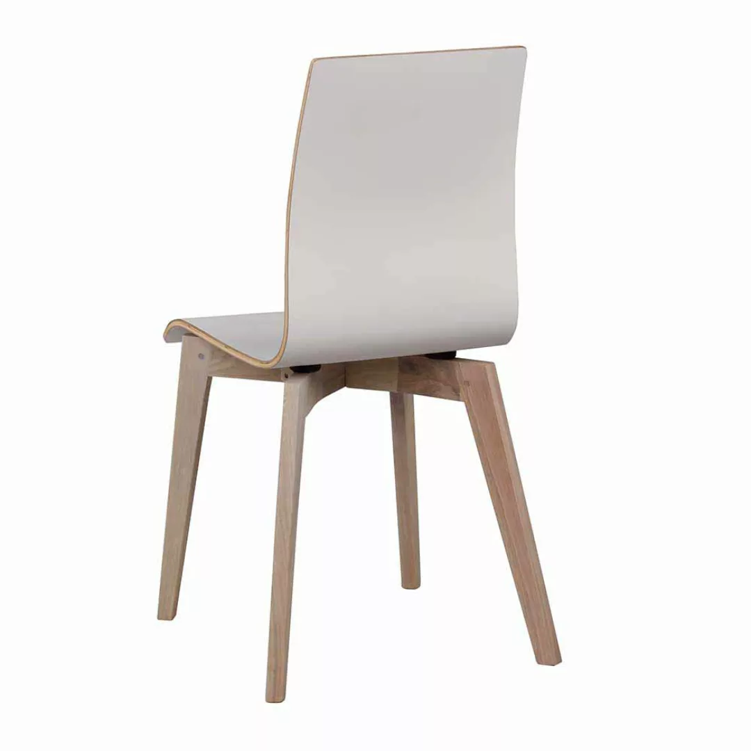 Stuhl Set in Weiß Eiche White Wash Holzbeine (2er Set) günstig online kaufen