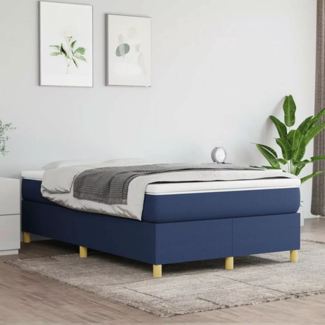 Vidaxl Boxspringbett Blau 120x200 Cm Stoff günstig online kaufen