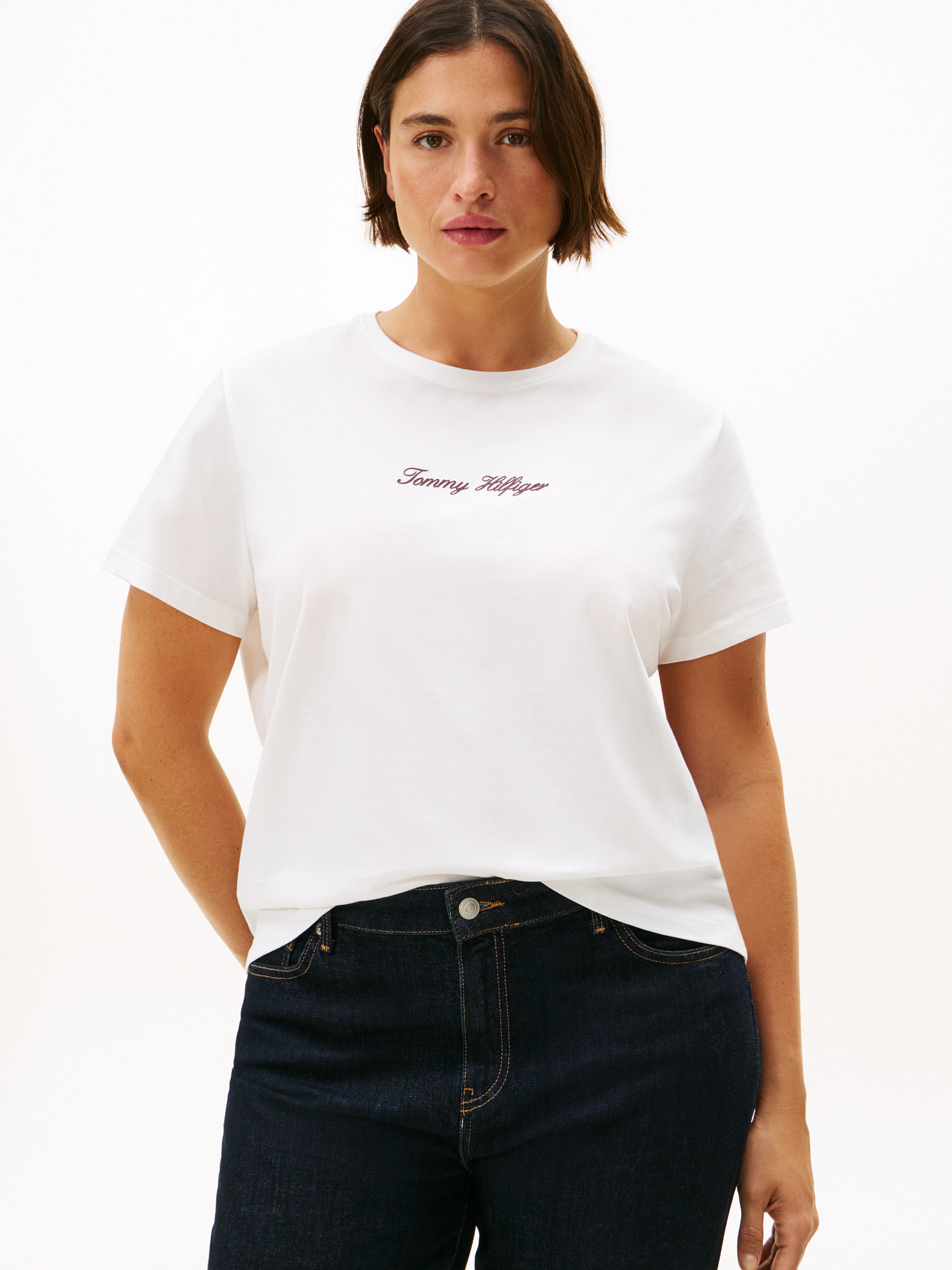 Tommy Hilfiger Curve Kurzarmshirt "CRV CLASSIC SCRIPT REG SS TEE", in große günstig online kaufen