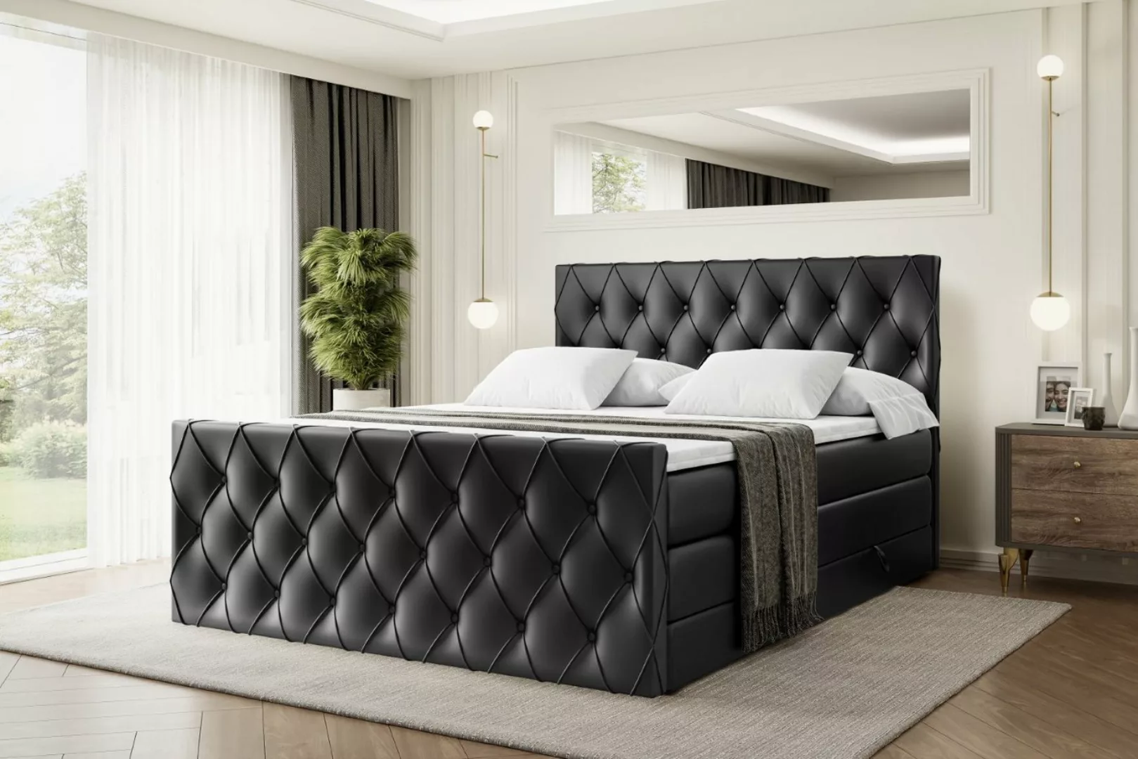 ALTDECOR Boxspringbett AMAY KING (Multipocket-Matratze H4 und H3 Matratze B günstig online kaufen