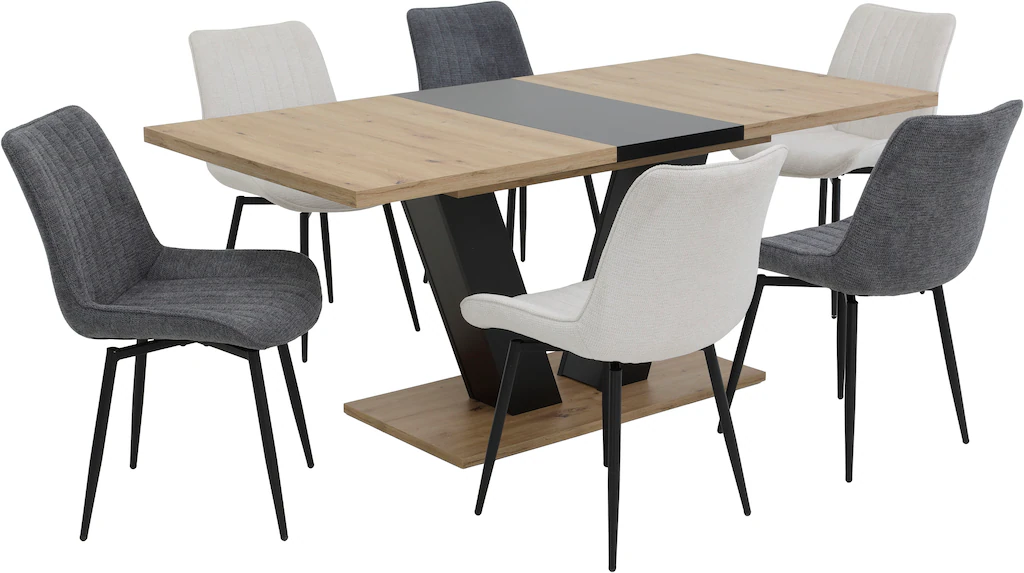 HELA 4-Fußstuhl »NEWPORT«, (Set), 4 St., Microfaser-Webstoff, 4-Fuß,XL-Sitz günstig online kaufen