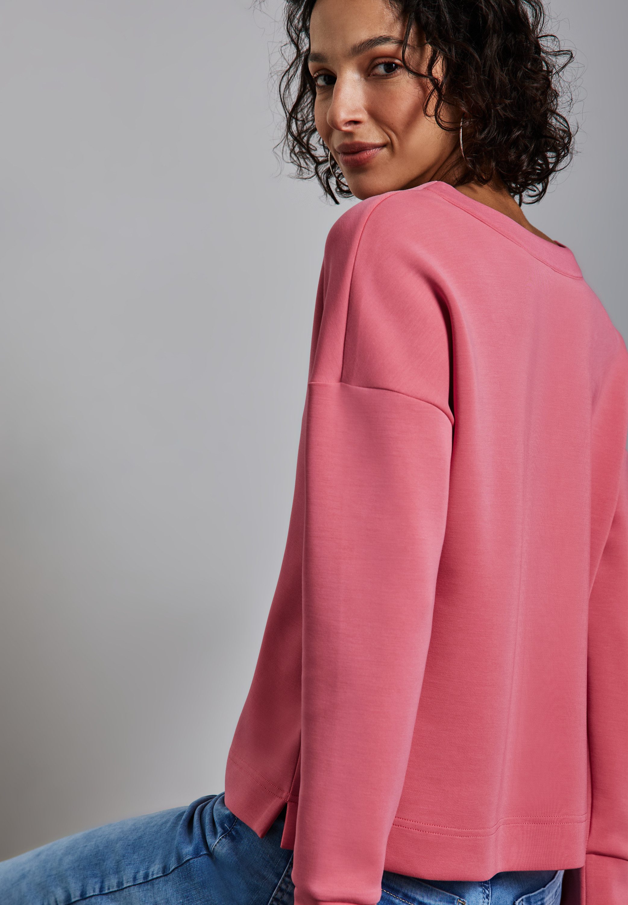STREET ONE V-Ausschnitt-Pullover mit Bündchen günstig online kaufen