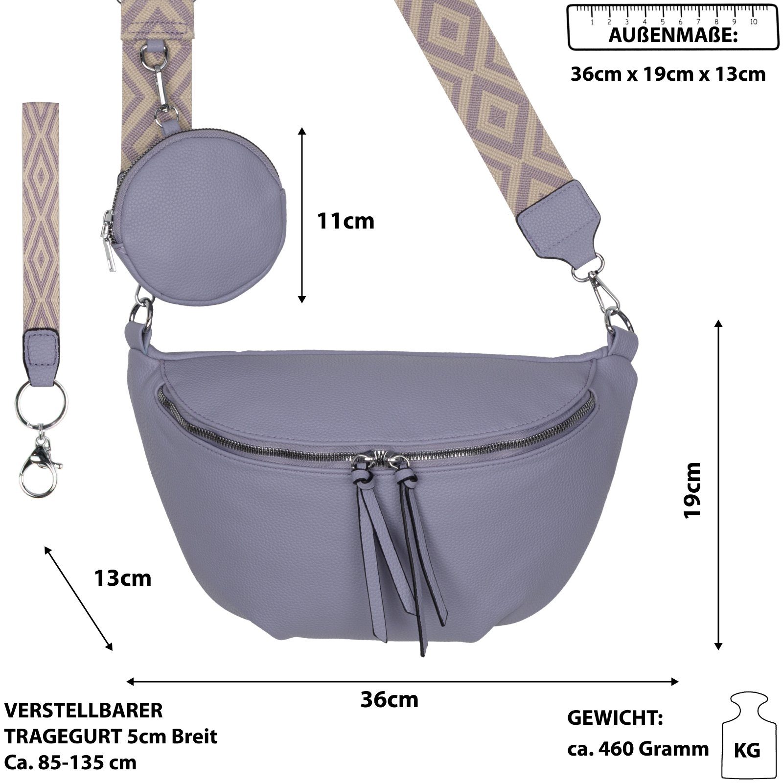 EAAKIE Gürteltasche Bauchtasche Umhängetasche Crossbody-Bag Kunstleder günstig online kaufen