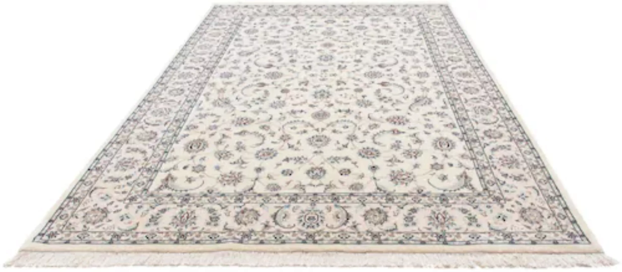 morgenland Wollteppich »Nain 9la Blumenmuster Argento 300 x 199 cm«, rechte günstig online kaufen