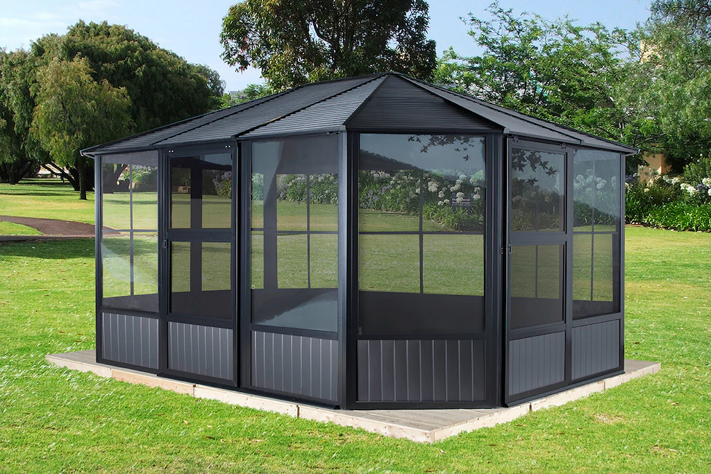 Sojag Kaltwintergarten Charleston anthrazit Aluminium B/H/T: ca. 384x281x38 günstig online kaufen