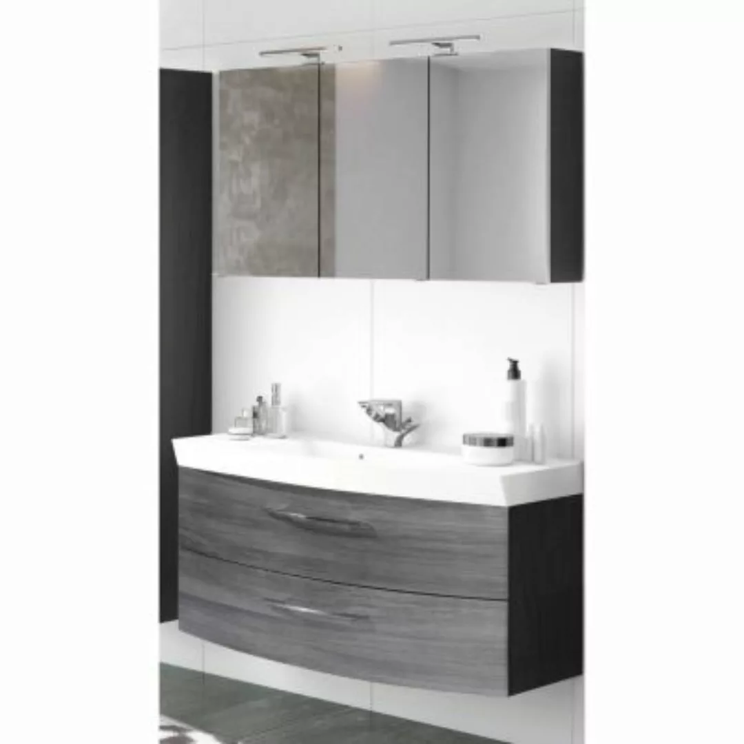 Lomadox Badmöbel Waschplatz Set mit Waschtisch & LED-Spiegelschrank FLORIDO günstig online kaufen