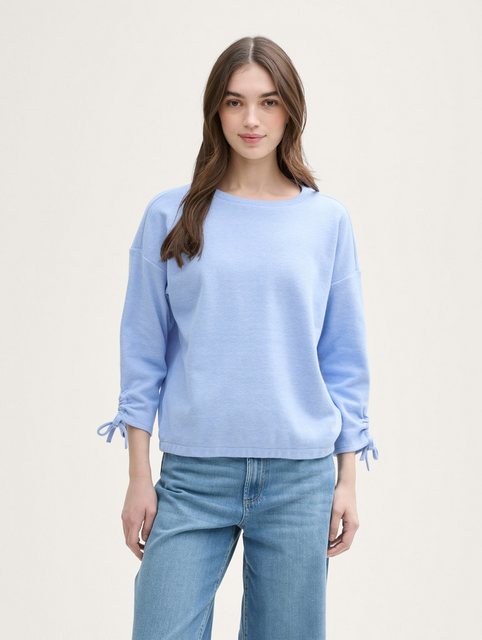 TOM TAILOR Denim Sweatshirt Cosy Sweatshirt mit Raffärmeln günstig online kaufen