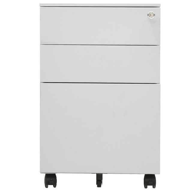 furnicato Aktenschrank mit Rollen Hellgrau 39x45x60 cm Stahl günstig online kaufen