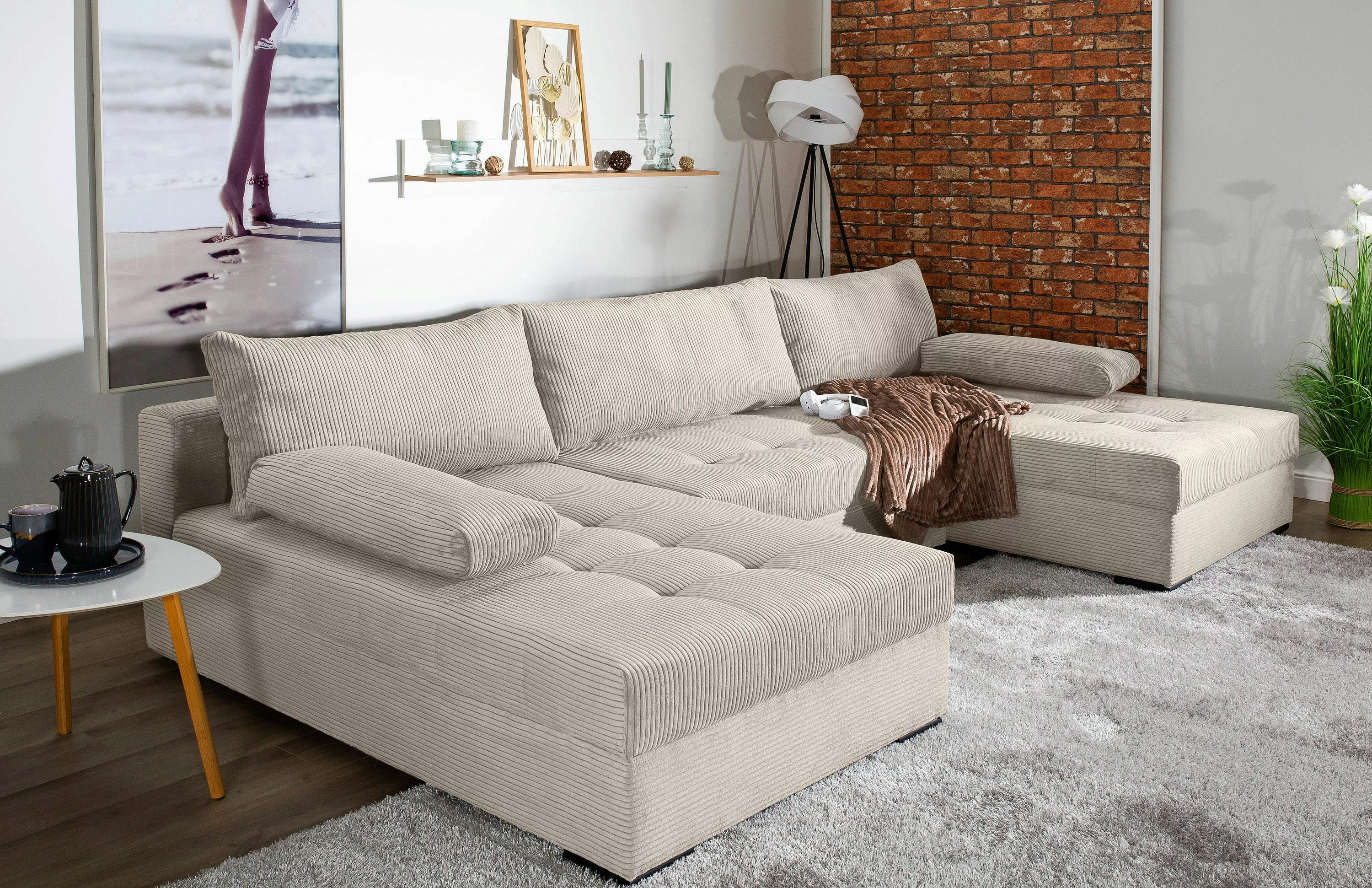 COLLECTION AB Wohnlandschaft "Josy", inkl. Bettfunktion, Bettkasten, mit 3 günstig online kaufen