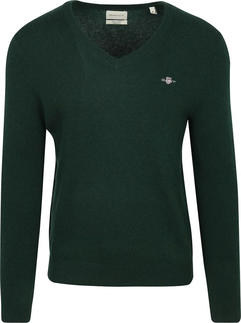 Gant Pullover V-Ausschnitt Wool Blend Dunkelgrün - Größe XXL günstig online kaufen