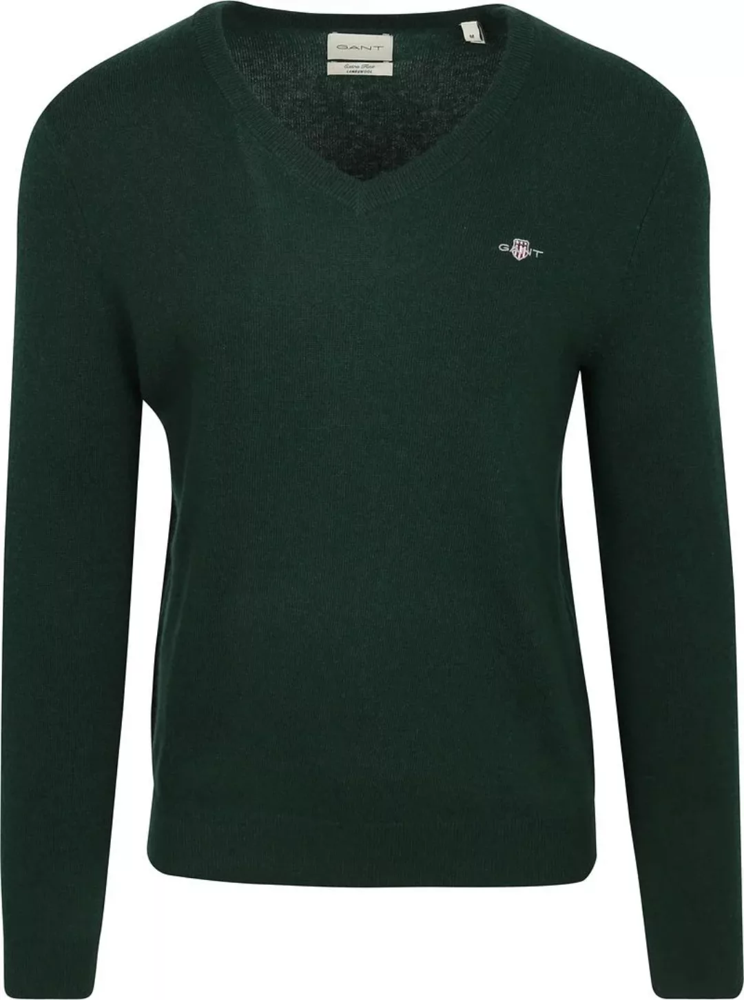 Gant Pullover V-Ausschnitt Wool Blend Dunkelgrün - Größe XXL günstig online kaufen