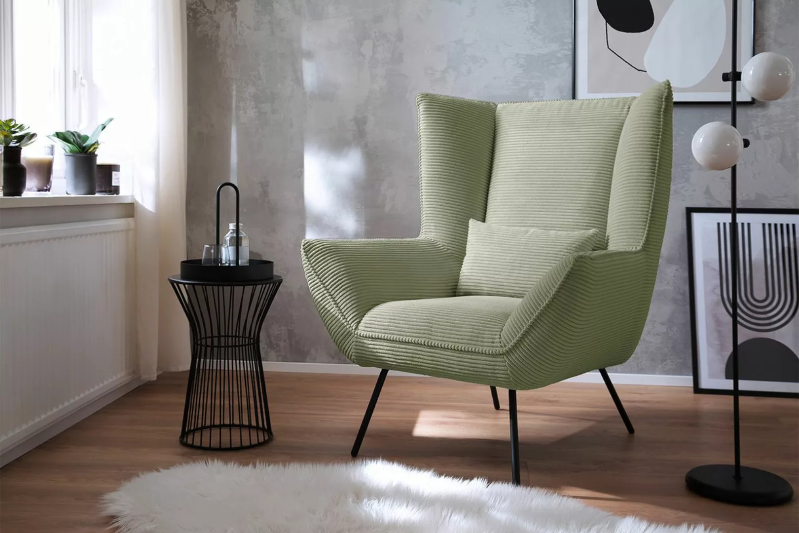 KAWOLA Sessel IVA Relaxsessel Cord olivgrün günstig online kaufen