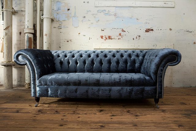 Xlmoebel Sofa Neue graue 3-Sitzer Polstercouch Sofa Chesterfield-Garnitur, günstig online kaufen