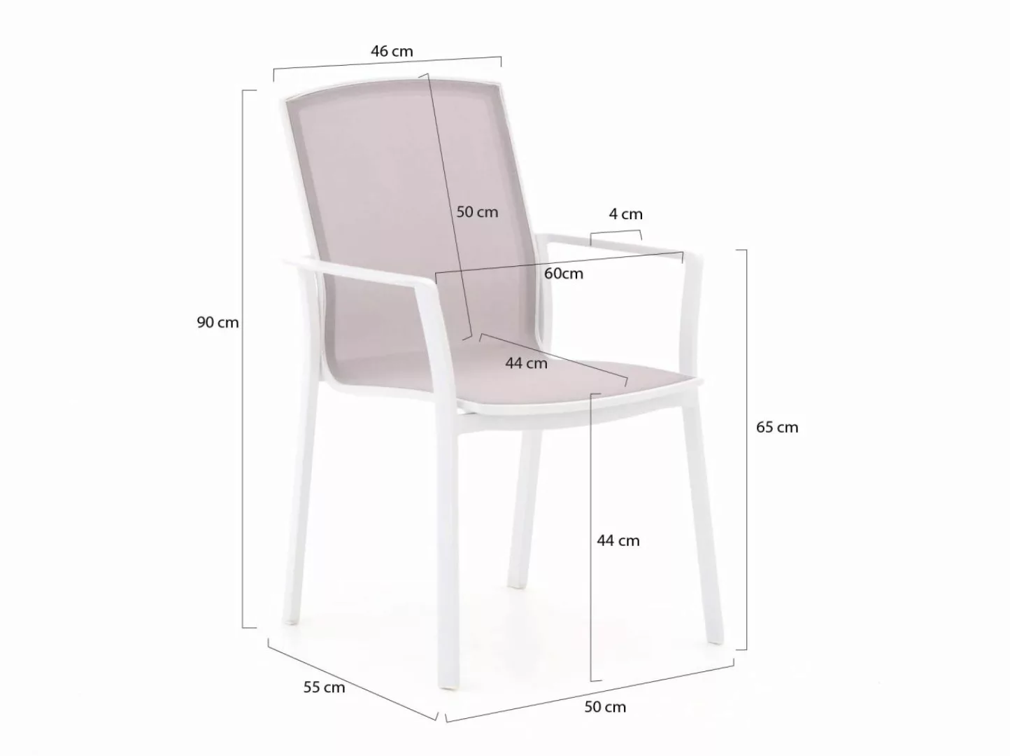 Bellagio Dranera/ROUGH-K 160 cm Gartenmöbel-Set 5-teilig stapelbar günstig online kaufen