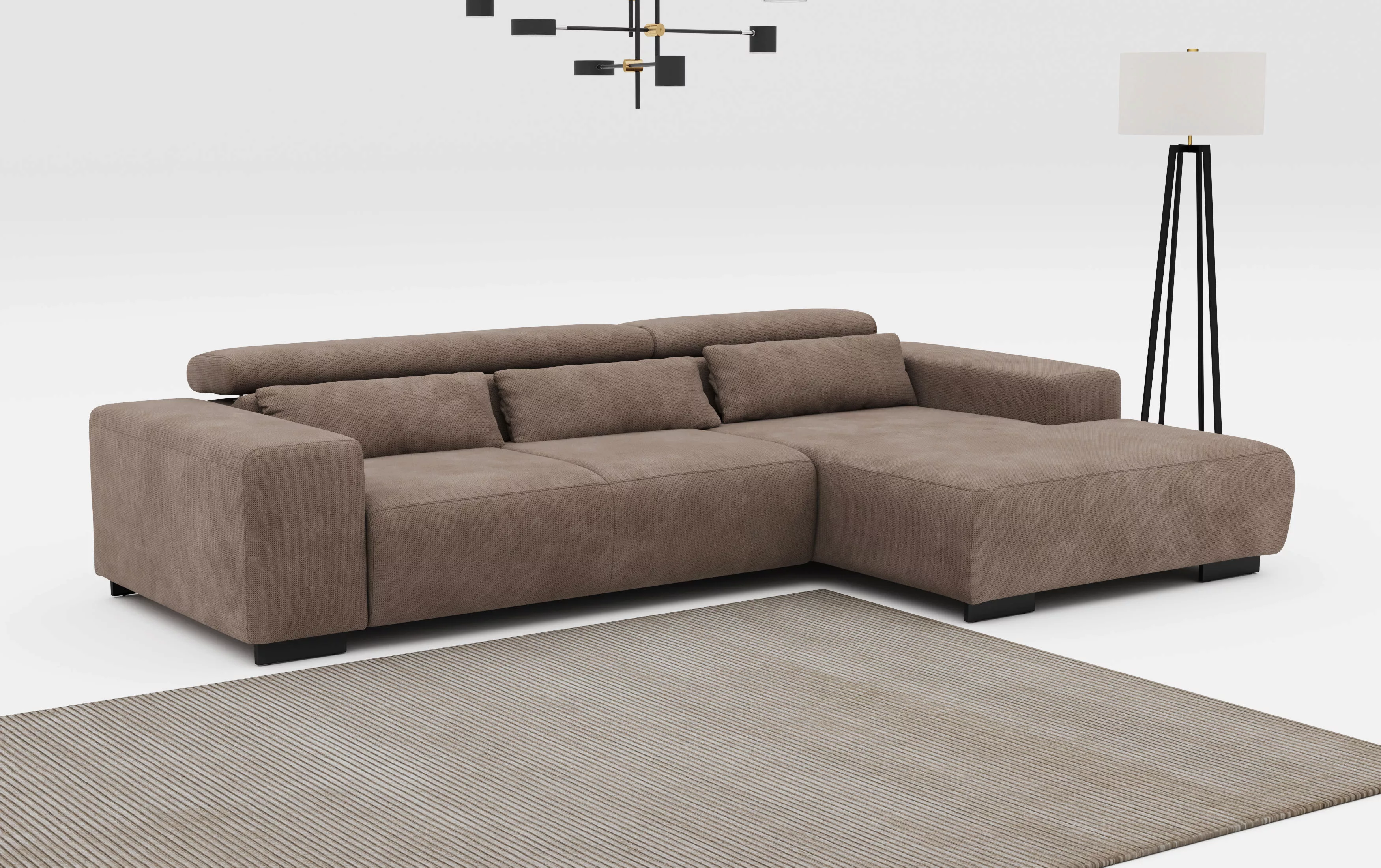 COTTA Ecksofa "Side L-Form, mit Kopfteilverstellung & 3 Nierenkissen", opti günstig online kaufen