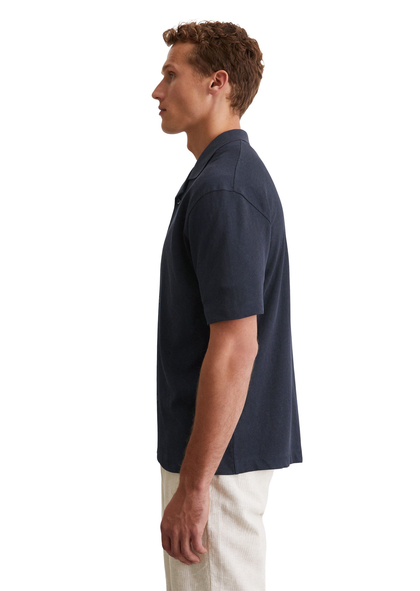 Marc OPolo Poloshirt "aus Bio-Baumwolle und Leinen" günstig online kaufen