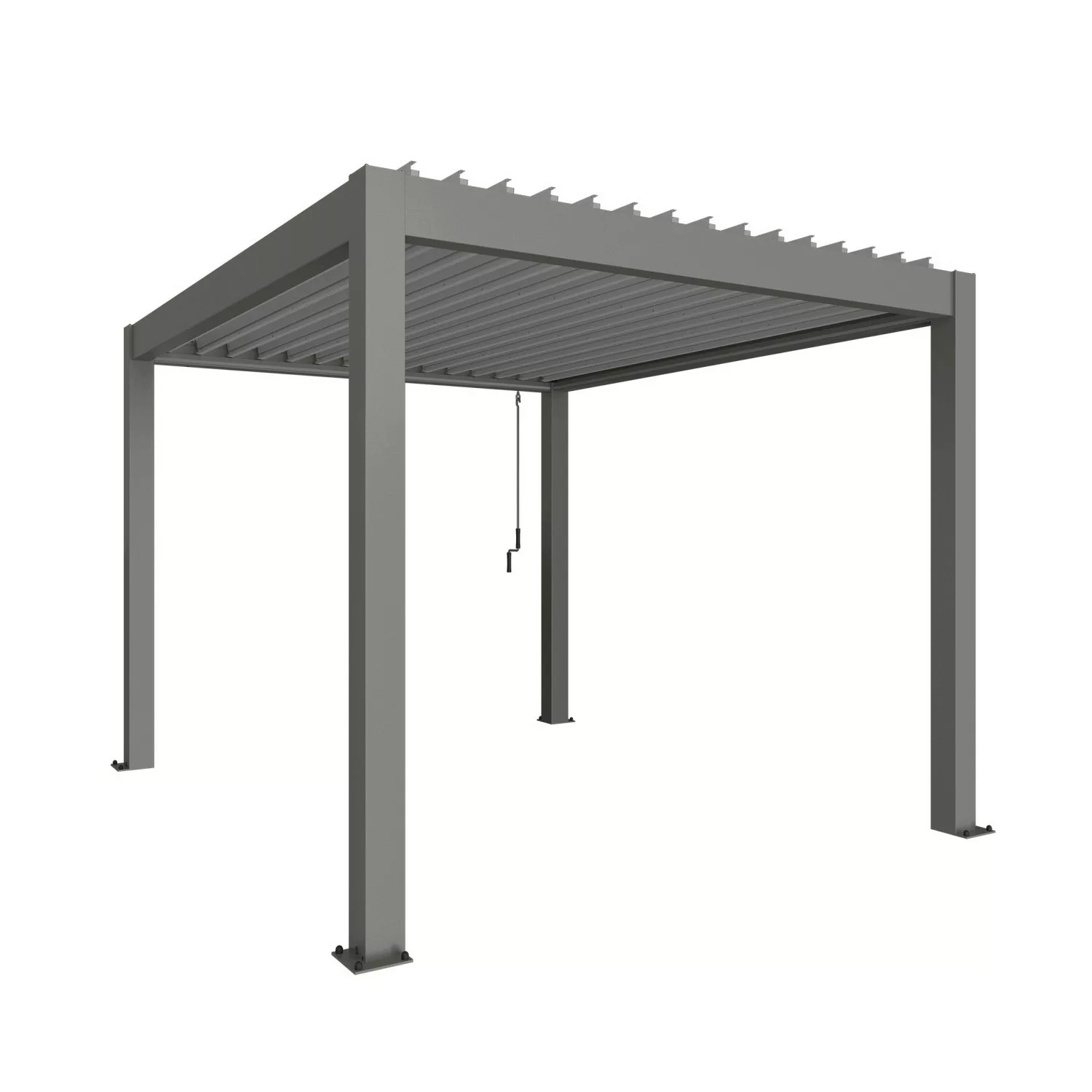 Biohort Pergola 255 cm x 367,5 cm x 312 cm Quarzgrau/Silber-Metallic günstig online kaufen