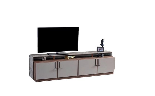 Xlmoebel TV-Schrank Fernsehständer Wandregal Sideboard RTV Lowboard Grau Wo günstig online kaufen