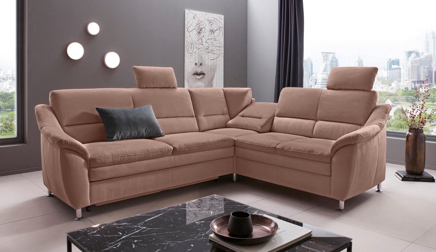 Places of Style Ecksofa "Cardoso L-Form", Federkern, wahlweise mit Bett, Sc günstig online kaufen