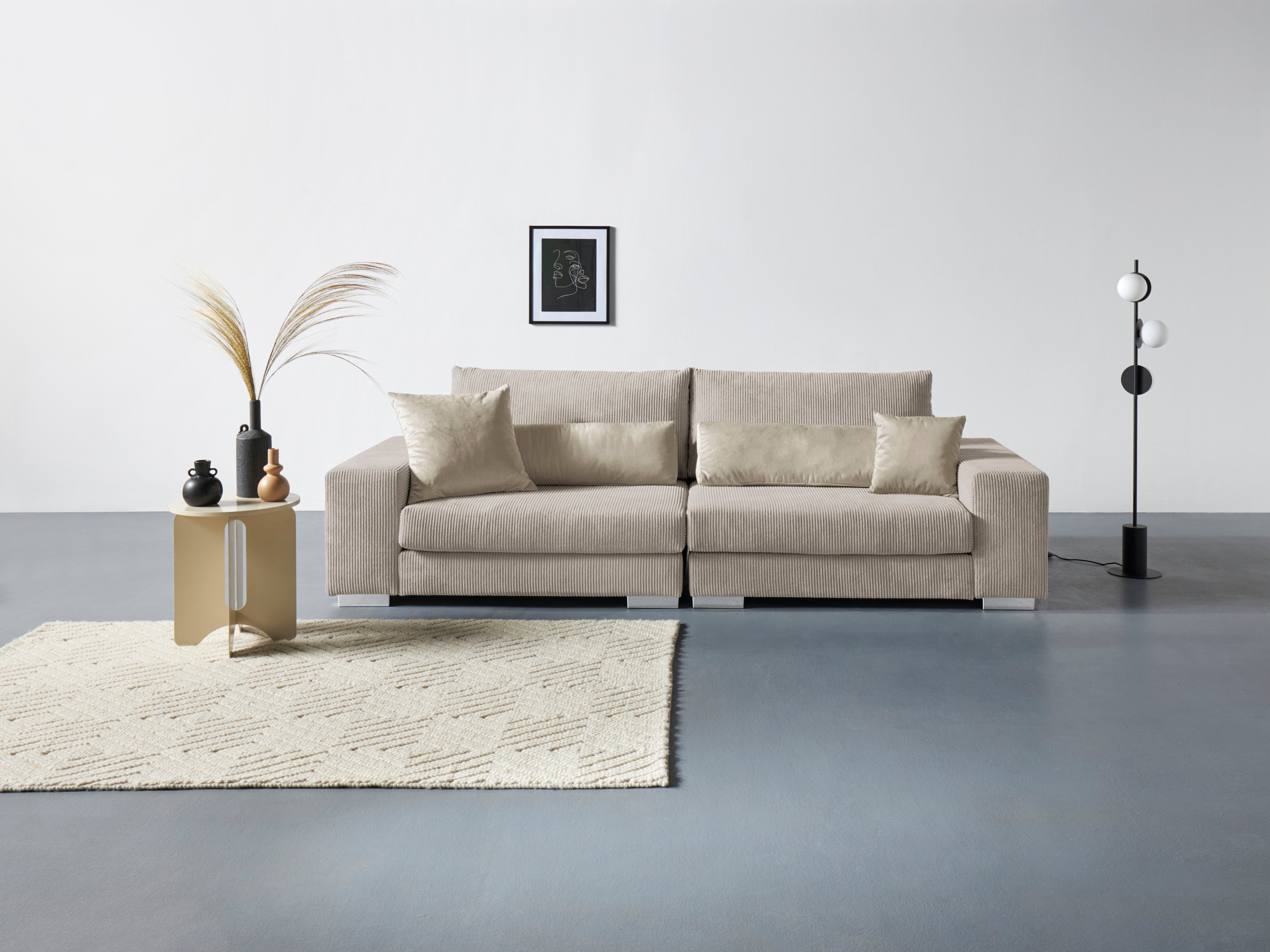 Home affaire Big-Sofa "Vasco", Breite 277 cm, inkl. 6-teiliges Kissenset, i günstig online kaufen