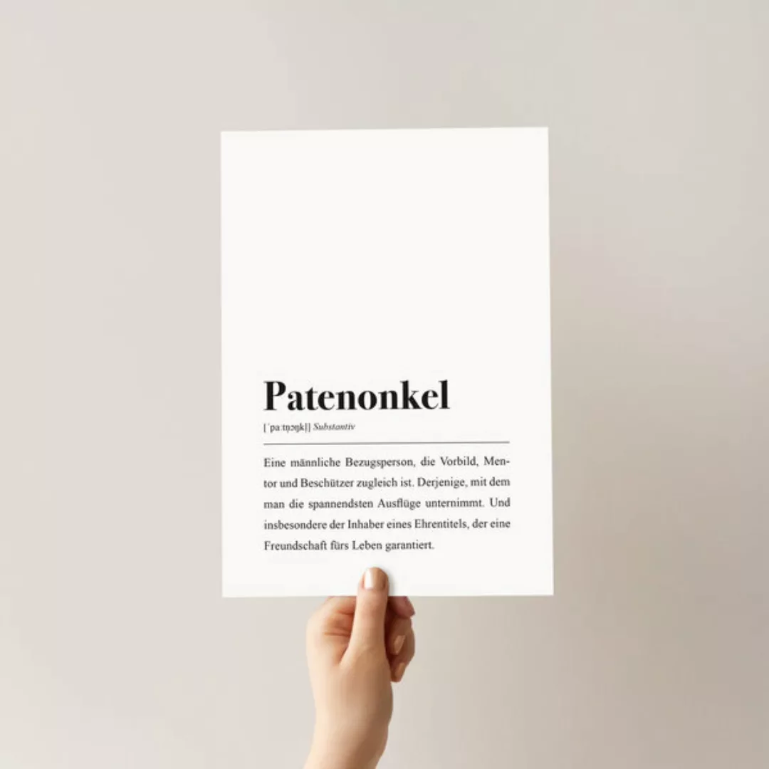 Patenonkel Poster Din A4: Patenonkel Definition günstig online kaufen