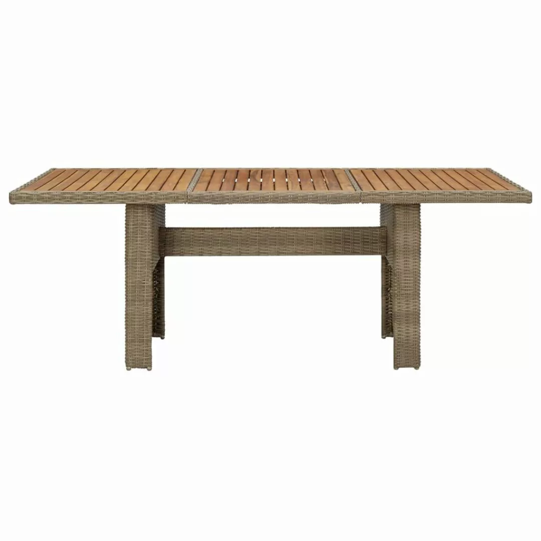 Garten-esstisch Braun 200x100x74 Cm Poly Rattan günstig online kaufen