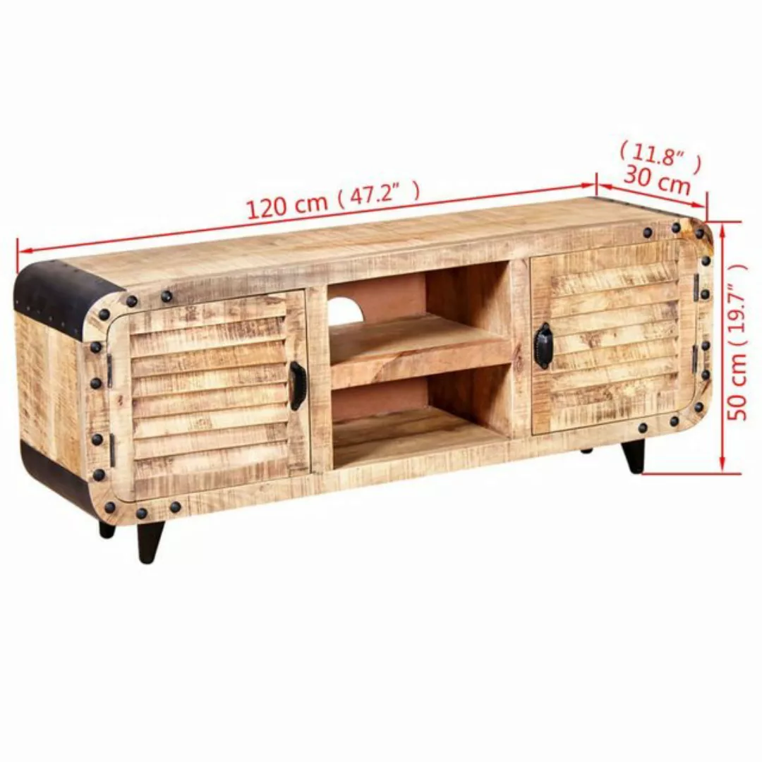 vidaXL TV-Schrank TV-Schrank Raues Mangoholz 120 x 30 x 50 cm Lowboard günstig online kaufen