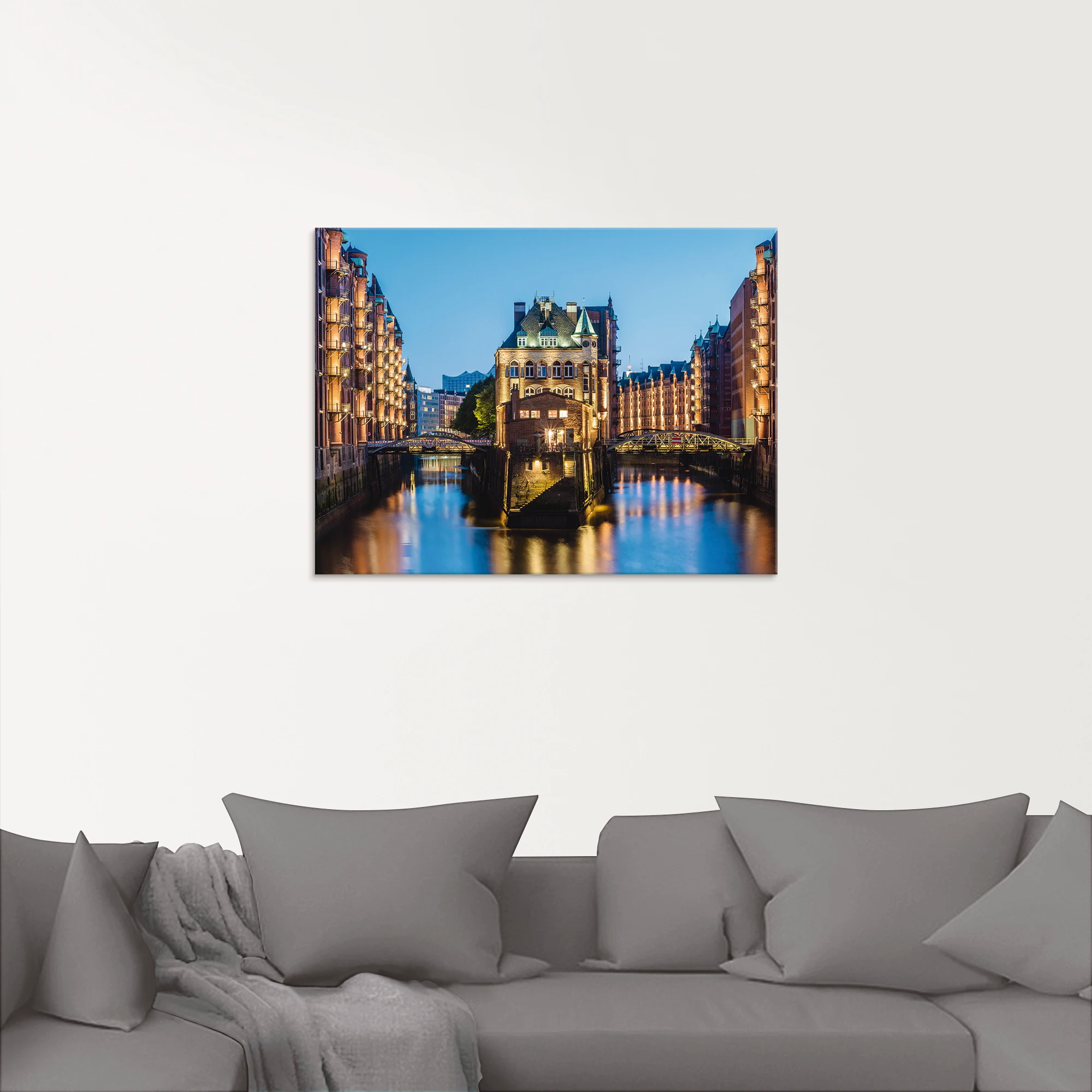 Artland Glasbild "Hamburg Wasserschloss in Speicherstadt 2", Gebäude, (1 St günstig online kaufen