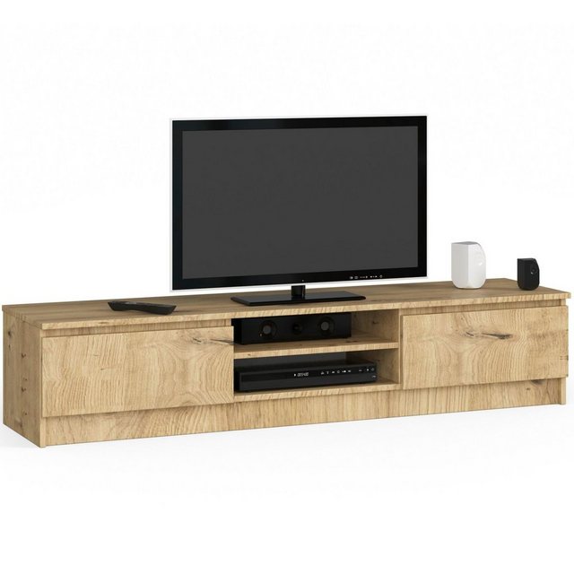 Home Collective TV-Schrank 160cm breit mit zwei Türen und zwei offenen Rega günstig online kaufen