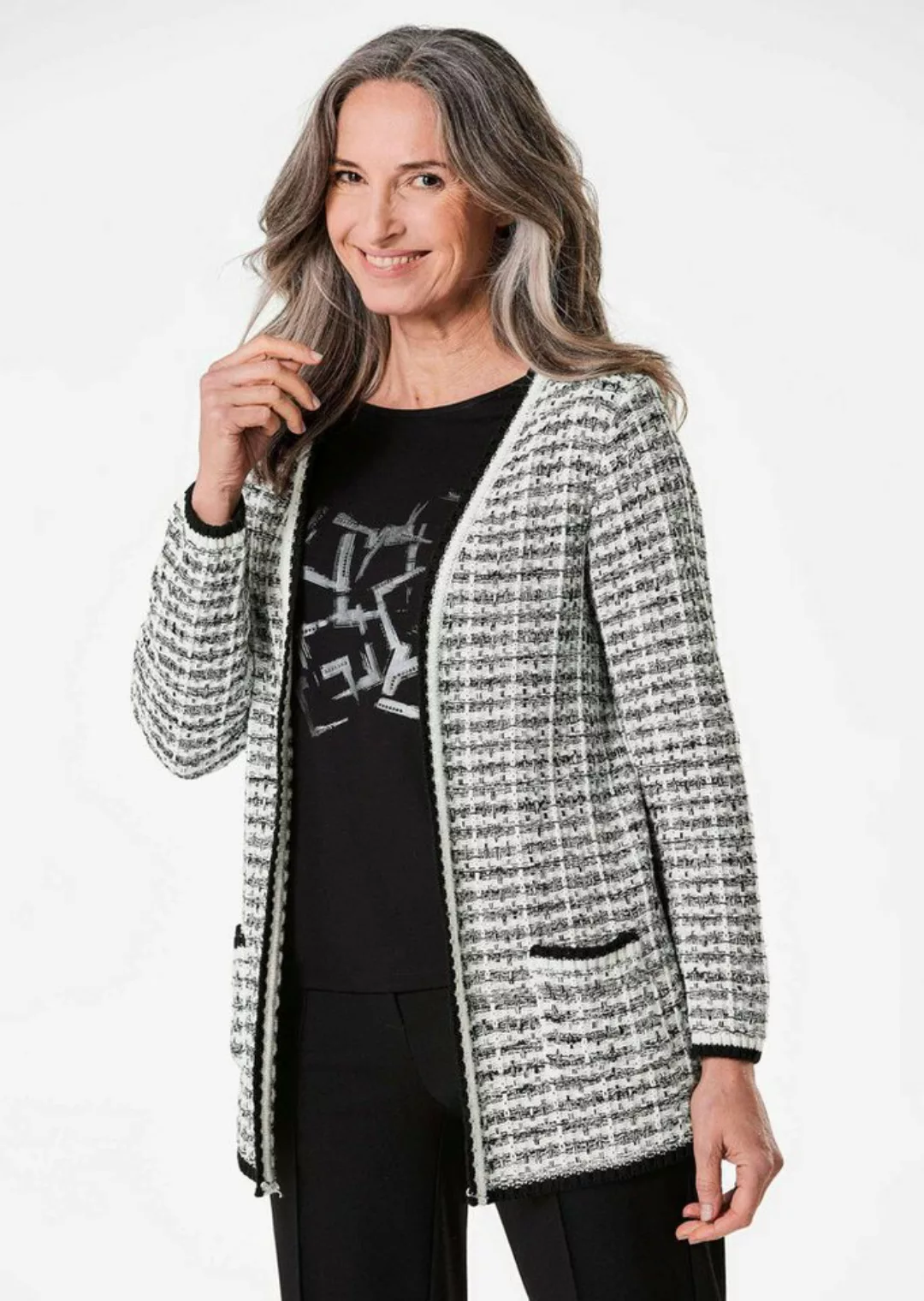 GOLDNER Strickjacke Strickjacke mit V-Ausschnitt günstig online kaufen