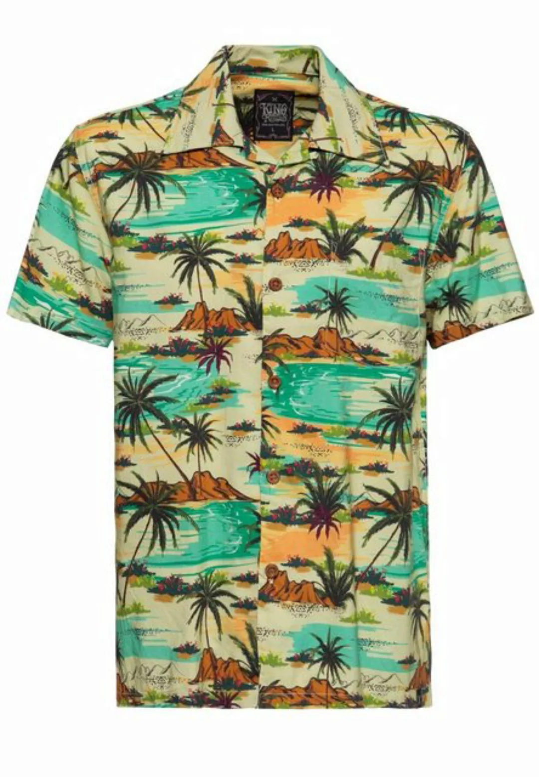 KingKerosin Kurzarmhemd Tropical Sea mit tropischem All-Over Print günstig online kaufen