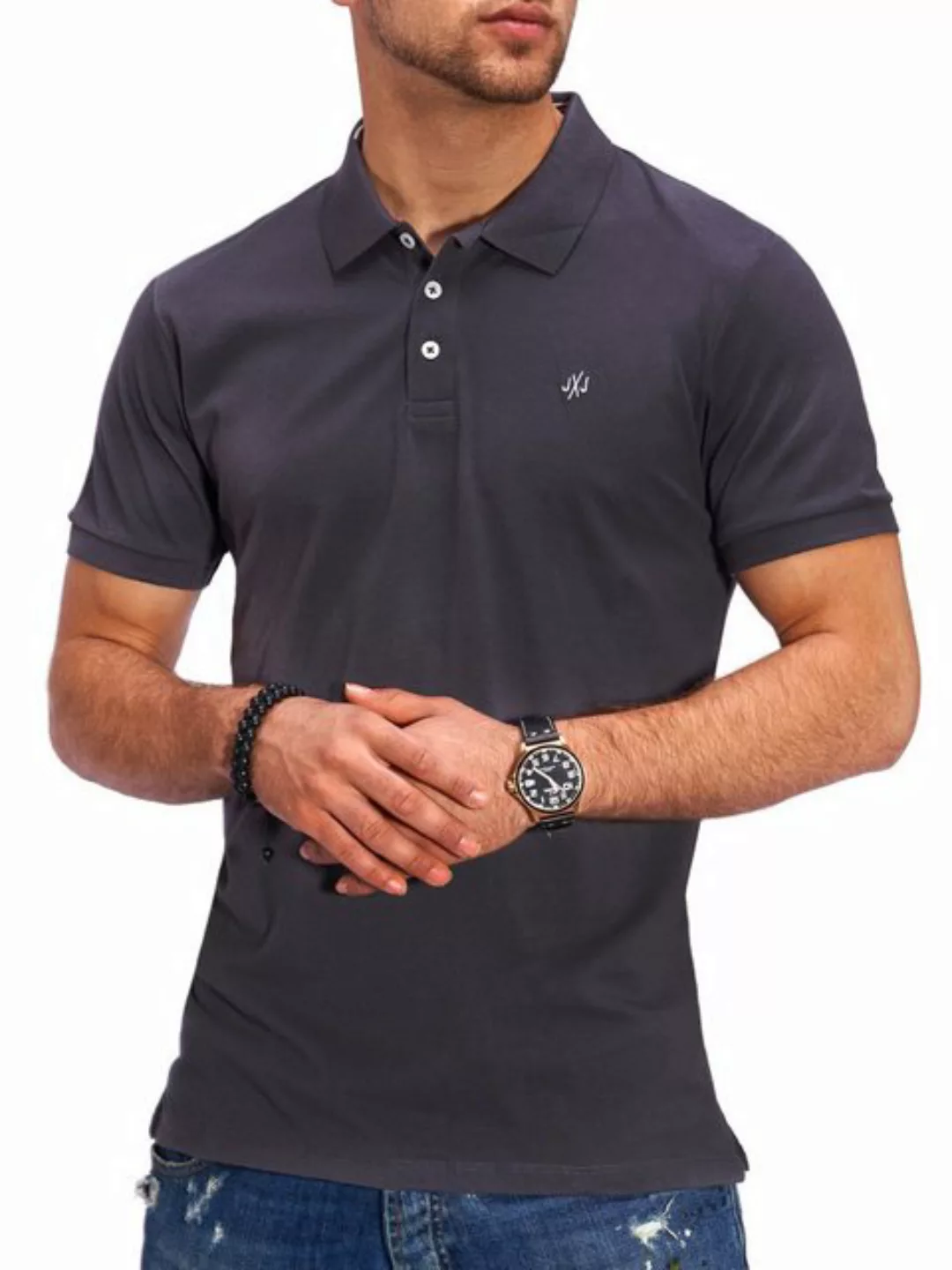 Jack & Jones Poloshirt JJJAQPOLO Herren in Kontrastfarben günstig online kaufen