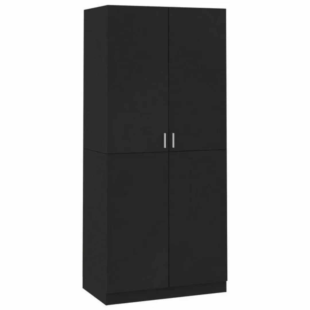 furnicato Kleiderschrank Schwarz 90x52x200 cm Holzwerkstoff (1-St) günstig online kaufen