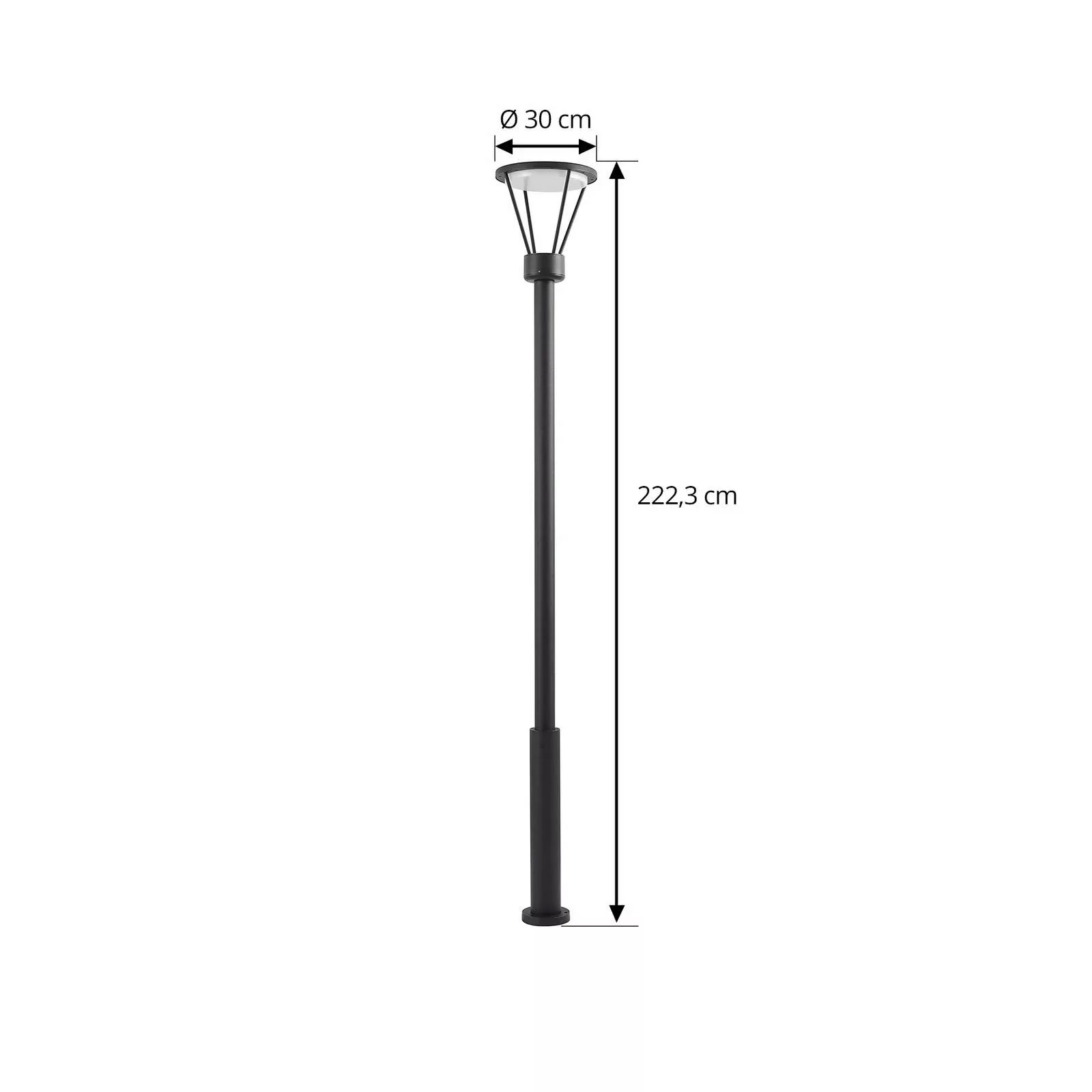 Lucande LED-Außenleuchte Elario, 222 cm, schwarz, Aluminium günstig online kaufen