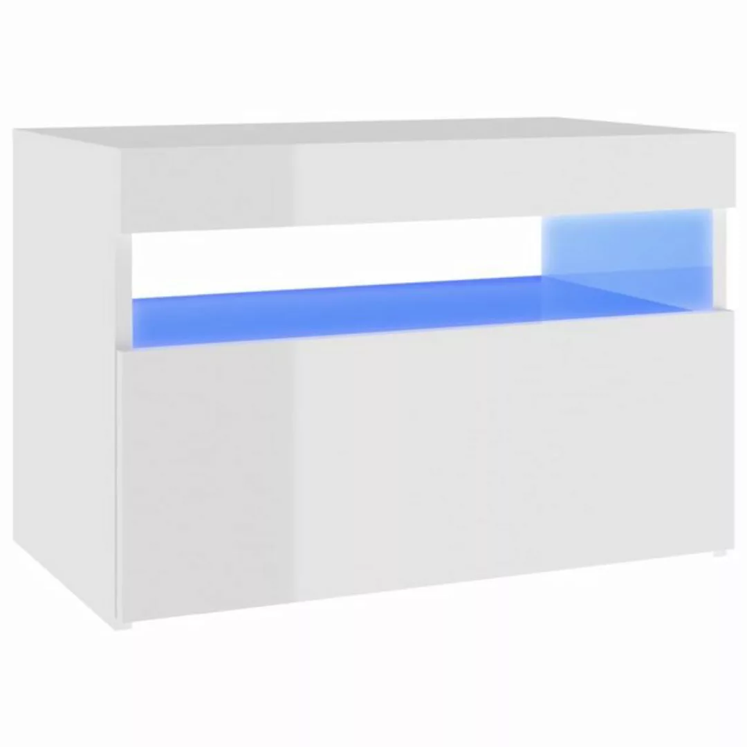 vidaXL TV-Schrank TV-Schrank mit LED Leuchten Hochglanz-Weiß 60x35x40 cm Lo günstig online kaufen