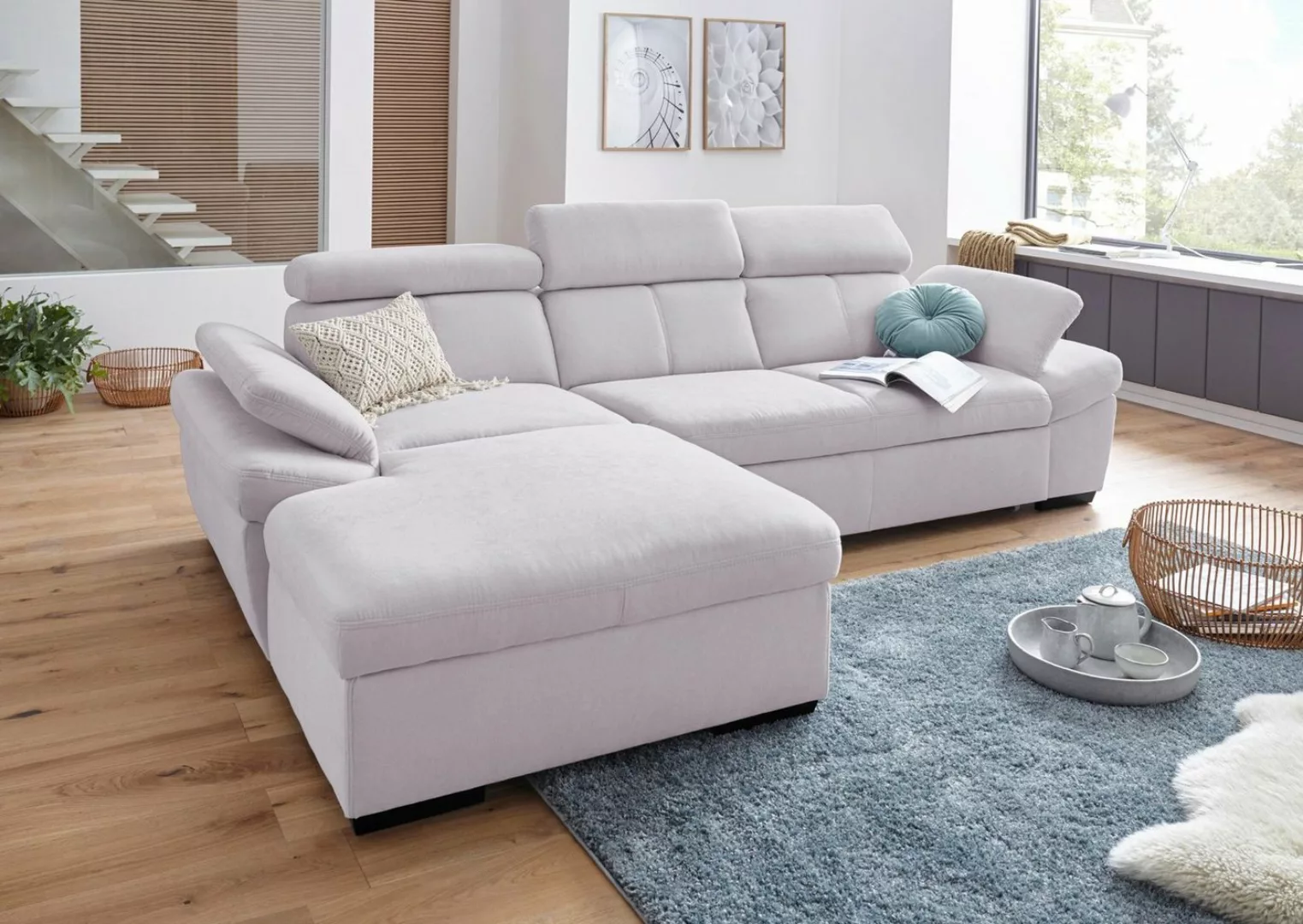 exxpo - sofa fashion Ecksofa Salerno, L-Form, inkl. Kopf- und Armteilverste günstig online kaufen