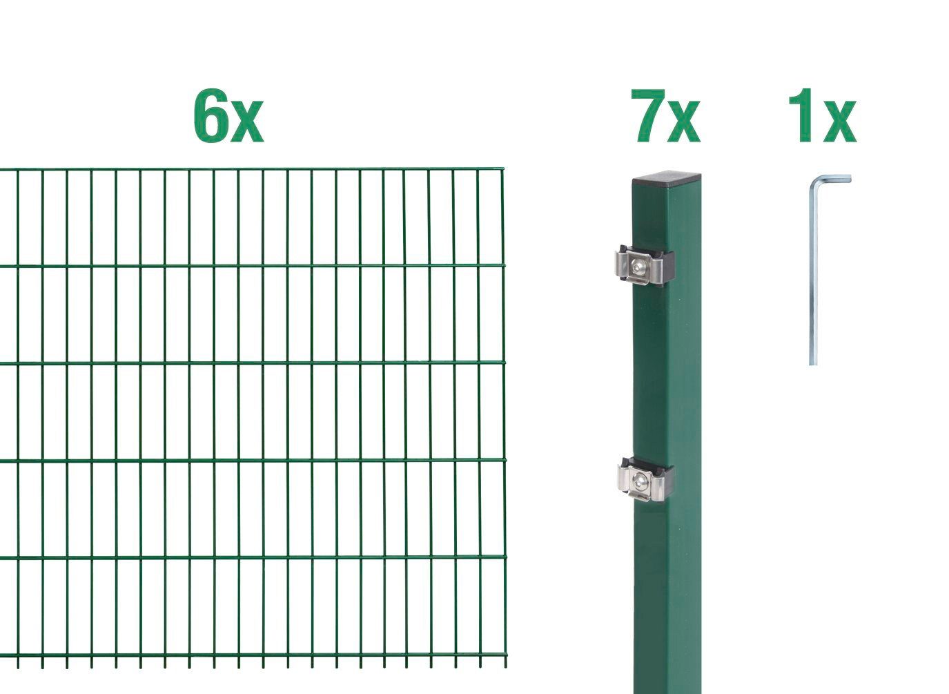Alberts Doppelstabmattenzaun Grundset, (Set), Höhe: 80-160 günstig online kaufen