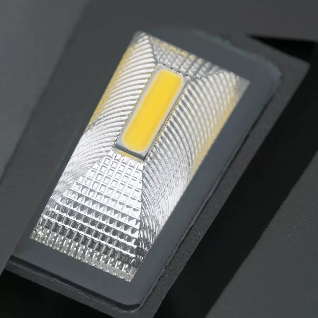 Schlichte Außenwandleuchte Taima aus Aluminium in dunkelgrau, Leuchtkopf dr günstig online kaufen